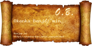 Okenka Benjámin névjegykártya